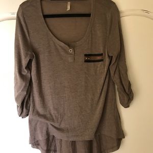Brown zipper tee